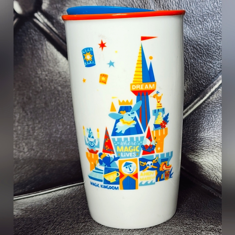 2019 Disney Parks Magic Kingdom Starbucks Ceramic Travel Tumbler NEW